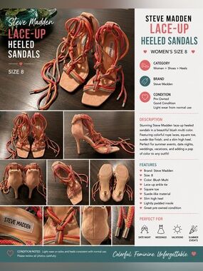 Steve Madden Blush Multi Rope Lace-Up Heeled Sandals
